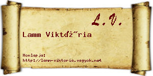 Lamm Viktória névjegykártya